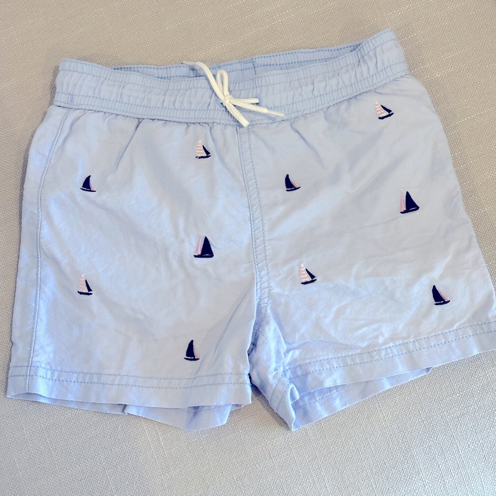 Janie and Jack Embroidered Sailboat Swim Trunk